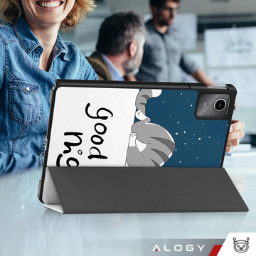 Etui do Lenovo Tab K11 / K11E 11” M11 10.95" TB330FU / TB330XU / TB331FC obudowa na tablet Case Alogy Book Cover Sleeping Cat + Szkło + Rysik