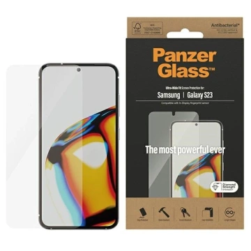 Gehärtetes Glas für Samsung Galaxy S23 PanzerGlass Ultra-Wide Fit mit CamSlider