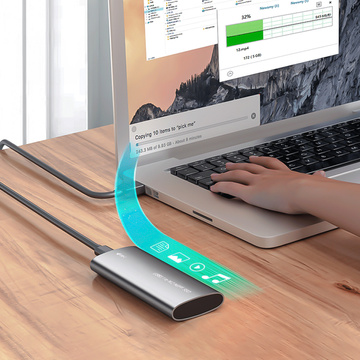 Festplattenadaptergehäuse SSD-Schacht NGFF m.2 USB 3.1 USB-C Typ-C 2230-2280 mm Silber