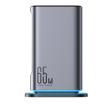 Wieloportowa ładowarka Joyroom 65W GaN, 4x USB-C, 2x USB-A, ciemnoszara