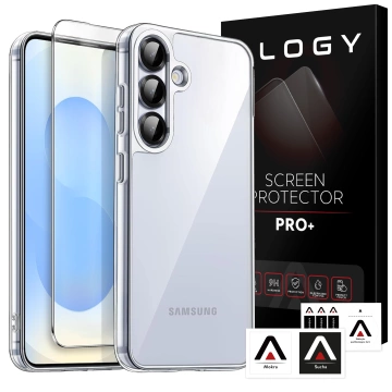 Etui Przezroczyste do Samsung Galaxy S25 Plus, Podwyższone Krawędzie, Idealne Dopasowanie, PC + TPU, Alogy HybridShield™ Case + SZKŁO HARTOWANE