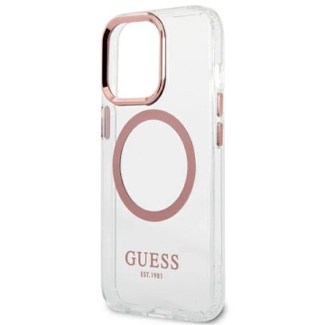 „Etui Guess GUHMP13LHTRMP für iPhone 13 Pro / 13 6,1\“ Hartschale Metal Outline Magsafe“