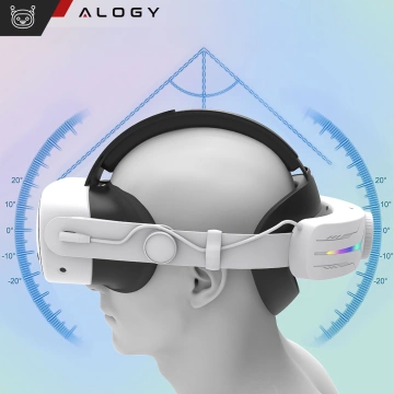 Alogy Verstellbares Ersatzarmband mit 12000mAh Akku für Meta Quest 3 Elite, RGB-Farbe