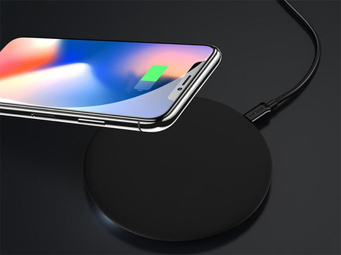 USAMS 10W US-CD24 iPhone 8 X MFI Induktionsladegerät schwarz