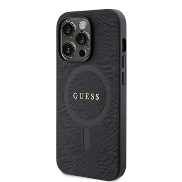 Etui Guess GUHMP15LPSAHMCK für iPhone 15 Pro 6,1" czarny/schwarz Hardcase Saffiano MagSafe