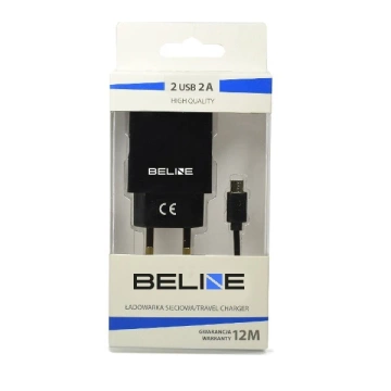 Beline 2x USB microUSB 2A Wandladegerät schwarz/schwarz