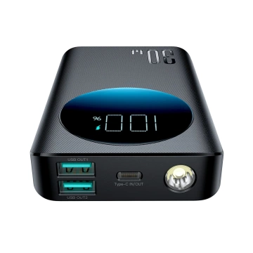 Joyroom JR-PBF01 Powerbank 10000 mAh 30 W PD + latarka + etui – czarny
