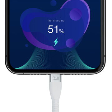 1m 3mk Hyper Silikonkabel Kabel USB-C zu Lightning 20W 3A MFi Weiß
