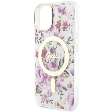 Etui Guess GUHMP14SHCFWST do iPhone 14 6.1" hardcase Flower MagSafe