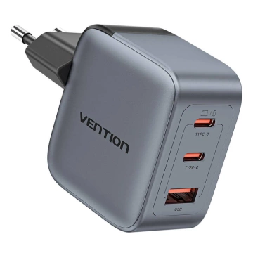 GaN Vention USB-C CA 70W Ladegerät Grau