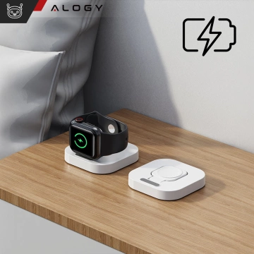 Mini ładowarka indukcyjna do ładowania Apple Watch USB Alogy Mini Stand Charger Biała