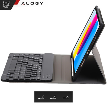 Etui ochronne z klawiatura bezprzewodowa Alogy Keyboard Case z miejscem na rysik do Apple iPad 11 2025 / iPad 10.9 2022 Czarne