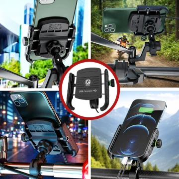 Motorrad Handyhalter Kewig KWG-M8 mit QC 3.0 Ladegerät