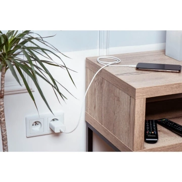 Kabel USB-C do Lightning 1m Forcell MFi Apple PD 30W CarPlay Biały