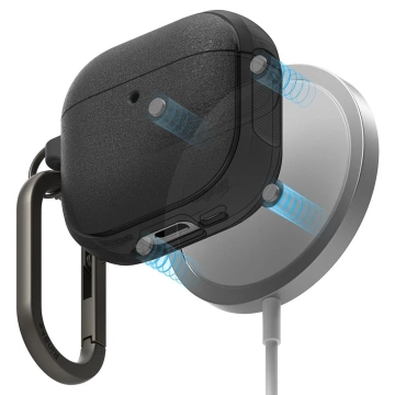 Etui do Apple AirPods 4 Ringke Onyx MagSafe Black + Karabińczyk