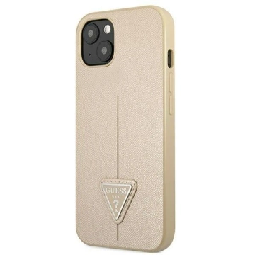 Etui Guess GUHCP13SPSATLE für Apple iPhone 13 Mini 5,4" beżowy/beige Hardcase SaffianoTriangle Logo