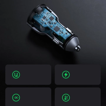 Szybka ładowarka samochodowa UGREEN 2x USB 36W Quick Charge SCP FCP AFC szary (CD213 10144)