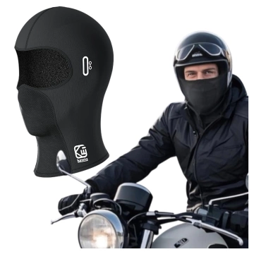 Kominiarka Motocyklowa Kewig Oddychająca i Wiatroszczelna, Pod Kask na Motor i Skuter, Szybkoschnąca, Odprowadzająca Wilgoć, Antybakteryjna i z Ochroną UV – Czarna