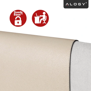 Schreibtischunterlage 80 × 40 cm – rutschfeste Schutzmatte aus elegantem PU-Kunstleder, für Maus und Tastatur, stilvoll und langlebig – Alogy WorkMat™ Beige