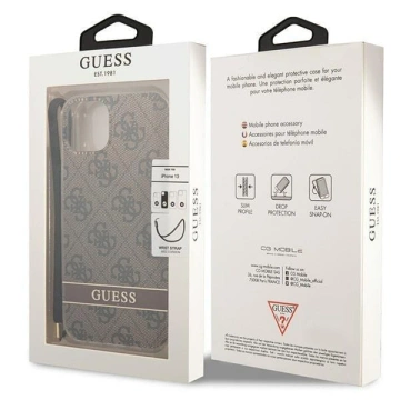 Etui Guess GUOHCP14SH4STW do Apple iPhone 14 6,1" brązowy/brown hardcase 4G Print Strap