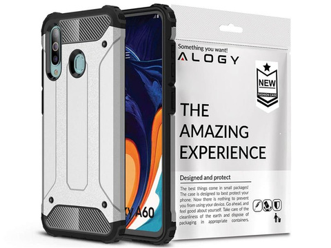 Alogy Hard Armor Hülle für Samsung Galaxy A60 / M40 Silber Alogy Glas