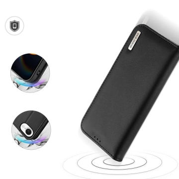 Etui ochronne do iPhone 16e Dux Ducis Hivo z klapką i ochroną RFID - czarne