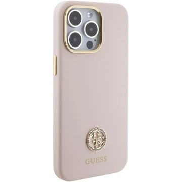 Etui Guess GUHCP15XM4DGPP do iPhone 15 Pro Max 6.7" różowy/pink hardcase Silicone Logo Strass 4G