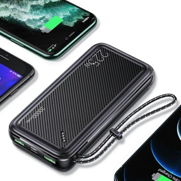 USAMS Powerbank PB60 20000mAh 22.5W 2xQC3.0 PD Fast Charge Czarny/Schwarz 20KCD16801 (US-CD168)