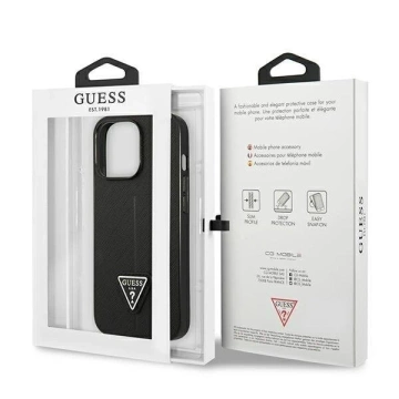 Etui Guess GUHCP14LPSATLK für Apple iPhone 14 Pro 6,1" Czarny/Black Hardcase SaffianoTriangle Logo