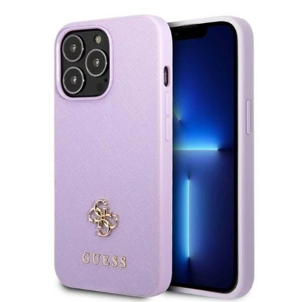 Etui Guess GUHCP13LPS4MU do Apple iPhone 13 Pro / 13 6,1" purpurowy/purple hardcase Saffiano 4G Small Metal Logo