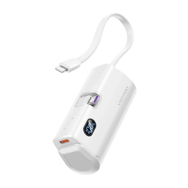Powerbank uniwersalny Vention White 4800mAh 22.5W LED Lightning USB-C Biały 