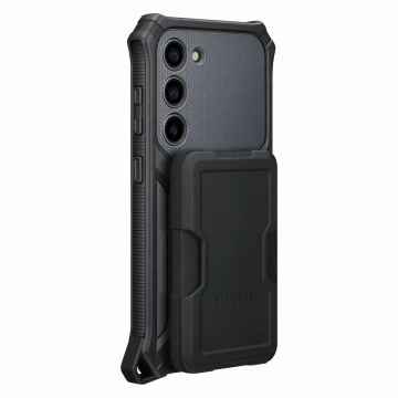 Samsung Rugged Gadget Case für Samsung Galaxy S23 gepanzerte Hülle Ringhalter Ständer grau