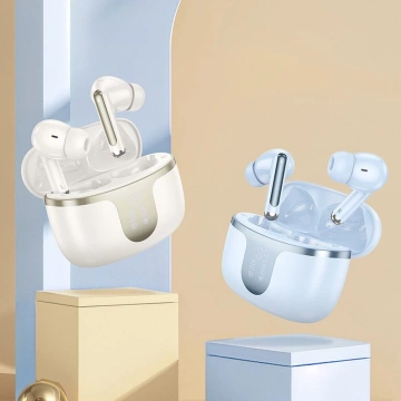 HOCO EQ10 TWS Kabellose Bluetooth-Kopfhörer – Milchweiß mit Ladeetui