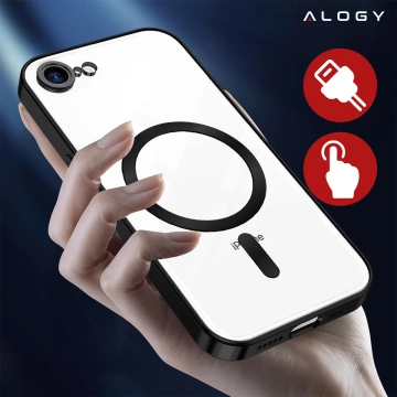 MagSafe-Hülle für Apple iPhone 16 Pro Max Alogy Glamour Luxus-Ringgehäuse Gold-Transparent
