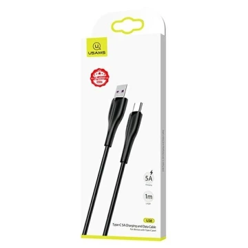USAMS Kabel U38 USB-C 5A Schnellladung für OPPO/HUAWEI 1m schwarz