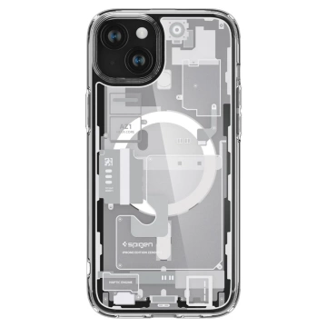 Etui Spigen Ultra Hybrid Mag MagSafe für Apple iPhone 15 Plus Zero One Weiß