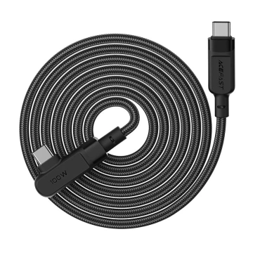 Acefast kątowy kabel USB Typ C - USB Typ C 2m, 100W (20V/5A) czarny (C5-03 Black)