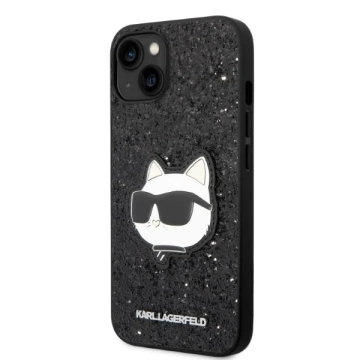 Handyschutzhülle Karl Lagerfeld KLHCP14MG2CPK für Apple iPhone 14 Plus 6.7" schwarz/schwarz Hardcase Glitter Choupette Patch