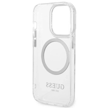 Etui Guess GUHMP14XHTRMS iPhone 14 Pro Max 6,7" srebrny/silver hard case Metal Outline Magsafe