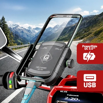 Motorrad Handyhalter Kewig KWG-M8 mit QC 3.0 Ladegerät