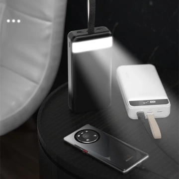 Dudao powerbank 30000 mAh 3x USB z lampką LED biały (K8s+ white)