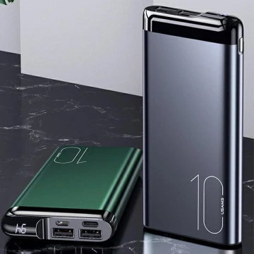 USAMS Powerbank PB55 10000mAh 2xUSB LED Display grau/grau 10KCD14801 (US-CD148) Aluminium