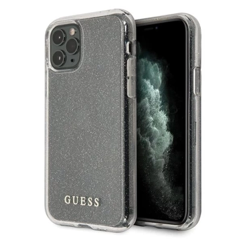 Guess GUHCN58PCGLSI iPhone 11 Pro srebrny/silver Hard Case Glitter