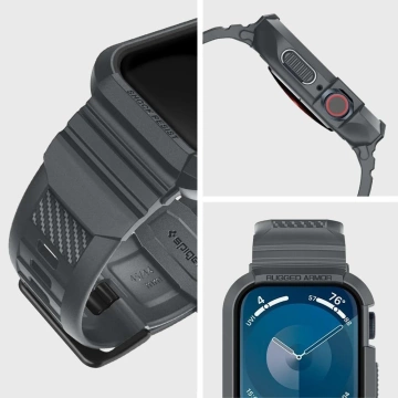 Pasek do Apple Watch 4–9 / SE 44–45mm Spigen Rugged Armor Pro Szary