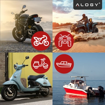 Ładowarka Motocyklowa z Wyświetlaczem, Szybkie Ładowanie 36W PD + QC 3.0, Porty USB-A i USB-C, Wodoodporna i Solidna, Alogy MotoCharge Pro™ – Czarna