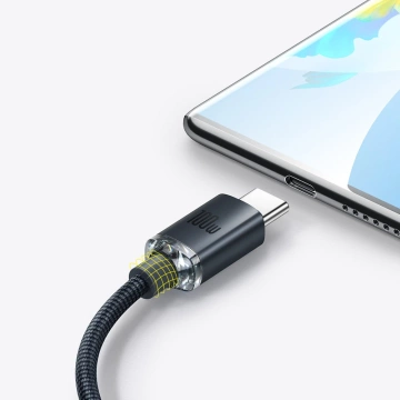 Baseus Crystal Shine Series kabel przewód USB do szybkiego ładowania i transferu danych USB Typ A - USB Typ C 100W 1,2m czarny (CAJY000401)