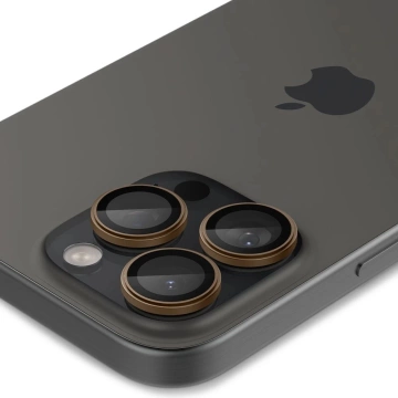 Spigen Optik Pro Glas.TR „EZ FIT“ Kameraschutz 2er-Pack für iPhone 16 Pro / Pro Max Desert Titanium