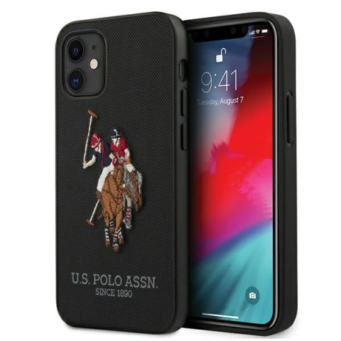 iPhone 12 mini 5,4"-Handyhülle aus der US Polo-Stickerei-Kollektion Schwarz Schwarz