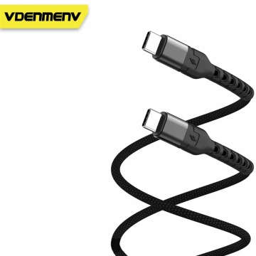 Denmen USB-C-auf-USB-C-Kabel, 100 W, 1 m, Schnellladung, Schwarz