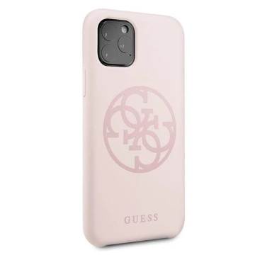 Etui na telefon Guess do iPhone 11 Pro light pink/jasnoróżowy hard case Silicone 4G Tone On Tone